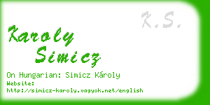 karoly simicz business card
